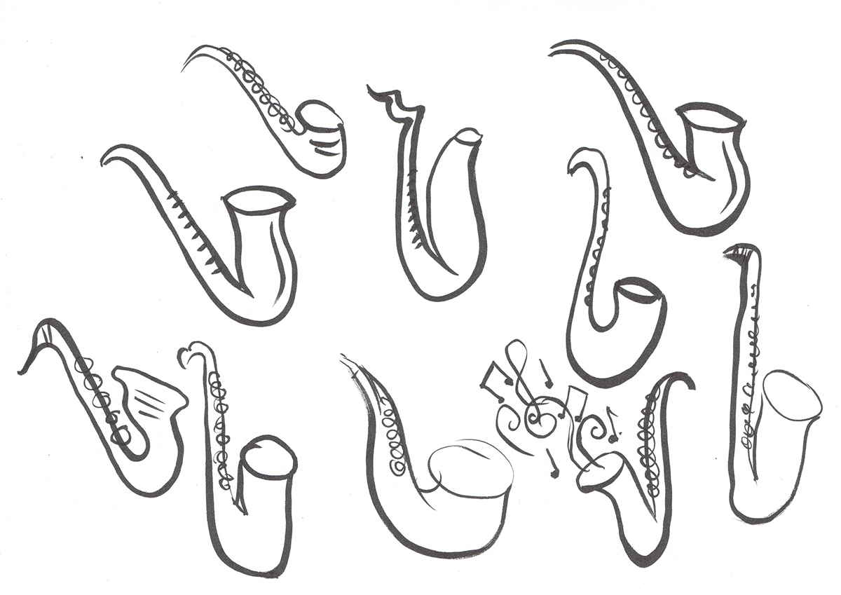 A Mini a Day: Saxophones © Tasha Goddard www.tashagoddard.com