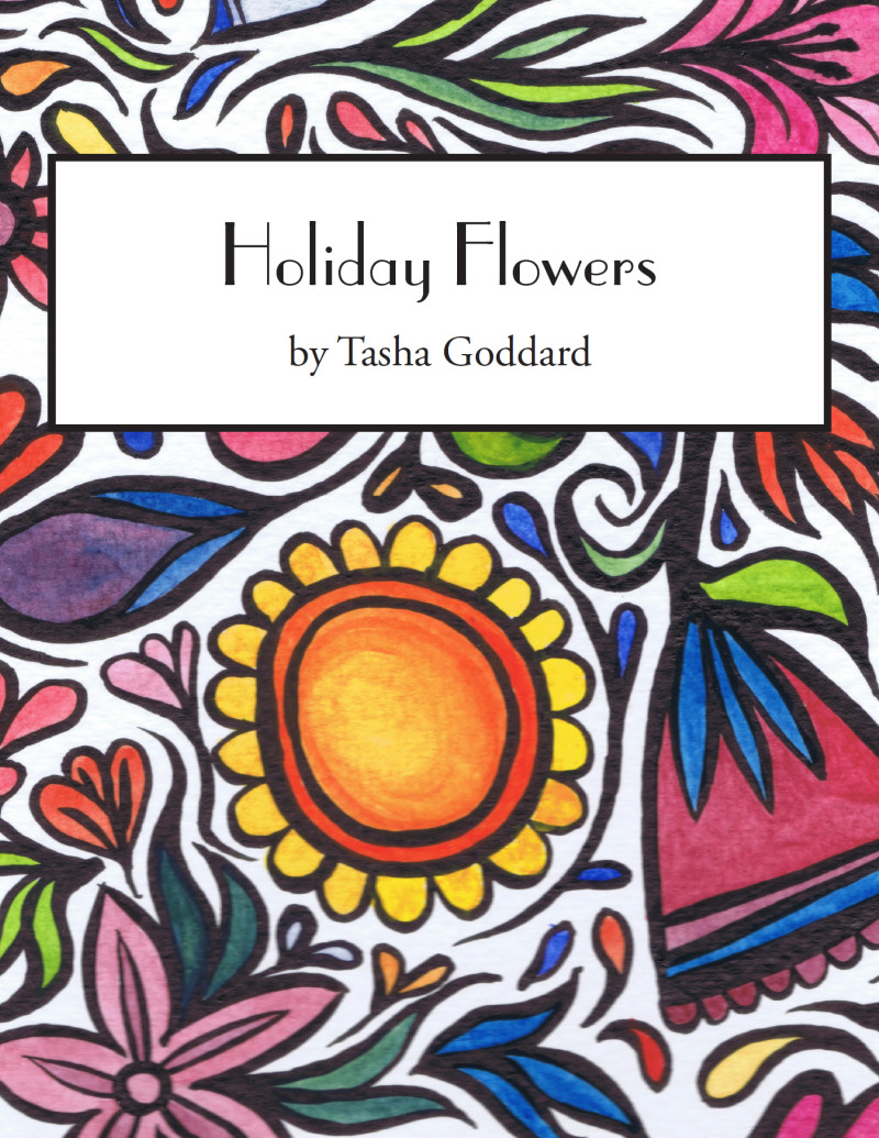Holiday Flowers digital colouring book by Tasha Goddard (buy at https://www.etsy.com/uk/shop/TashaGoddard)